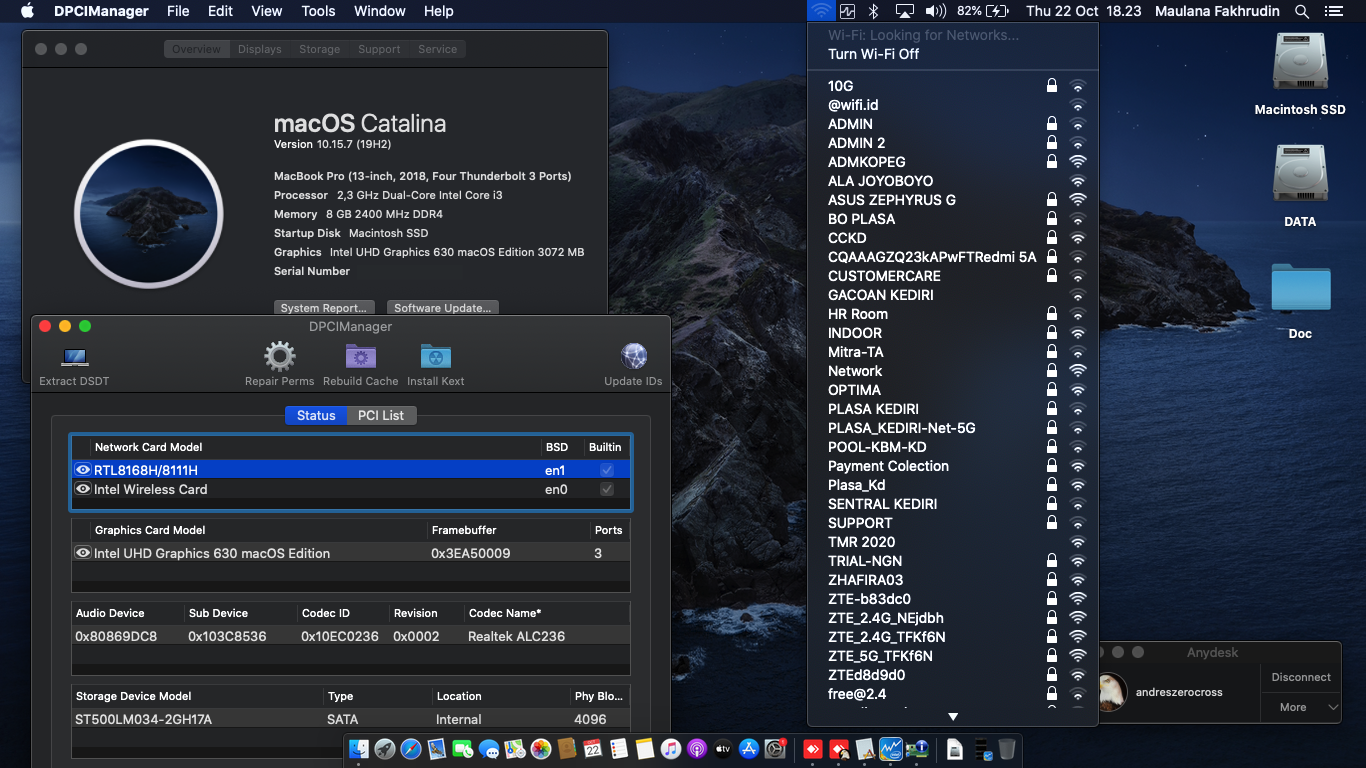 Success Hackintosh macOS Catalina 10.15.7 Build 19H2 at HP ProBook 430 G6